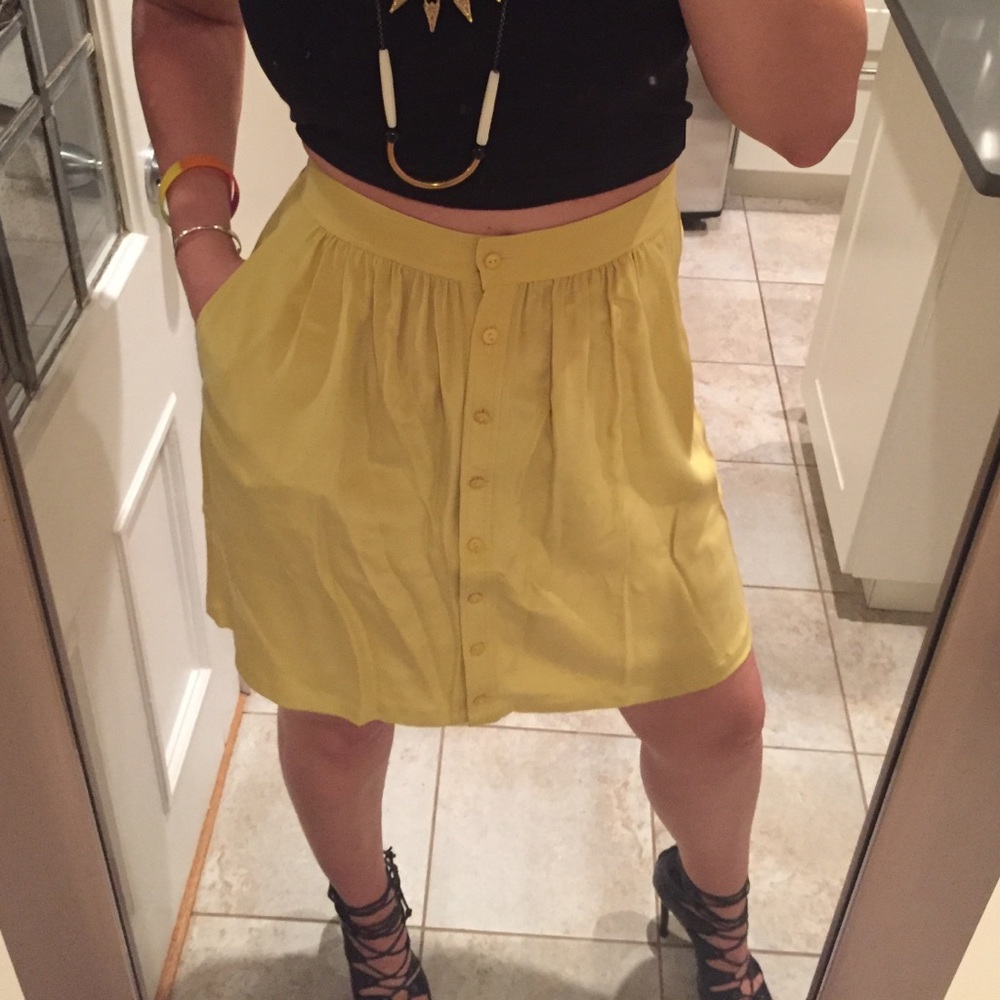 Tibi silk button front skirt